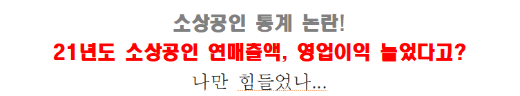 소상공인 통계 논란! 21년도 소상공인 연매출액, 영업이익 늘었다고? 나만 힘들었나... 